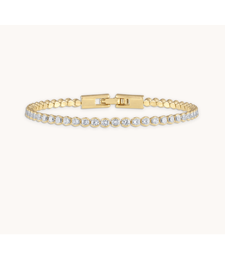 Alexa Leigh Lenore Crystal Tennis Bracelet- yellow gold 6.5"