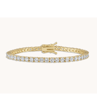 Alexa Leigh Crystal Tennis Bracelet- Yellow Gold 6.5"