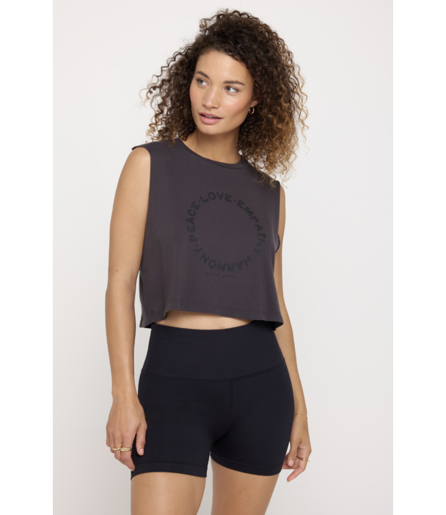 harmony callie crop tank- vintage black