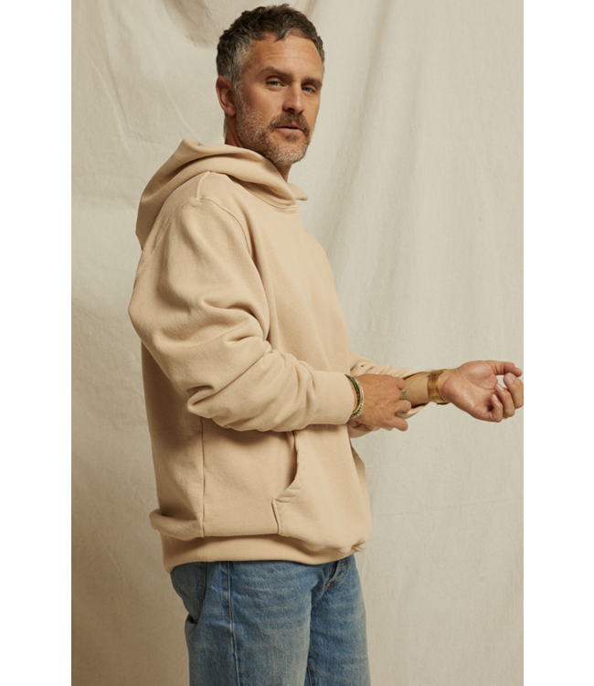 Tommy structured fleece hooded sweatshirt- sand dune