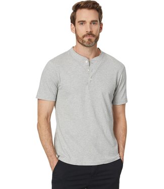 Faherty Brand Short-Sleeve Sunwashed Henley- Heather Grey