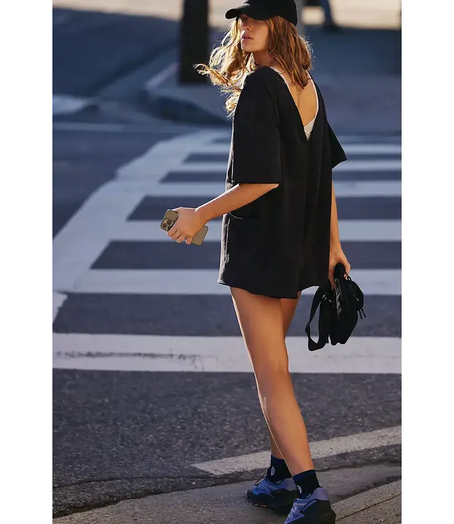 Hot Shot Tee Romper- Black