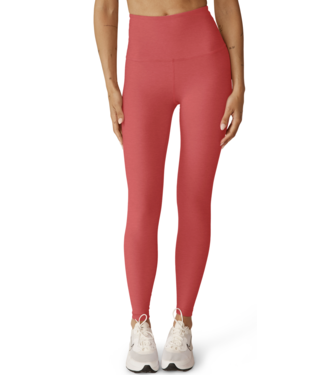 Beyond Yoga SPACEDYE CAUGHT IN THE MIDI HW LEGGING- CORAL GLOW HEATHER