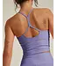 Spacedye Slim Racerback Cropped Tank- Periwinkle Cloud Heather