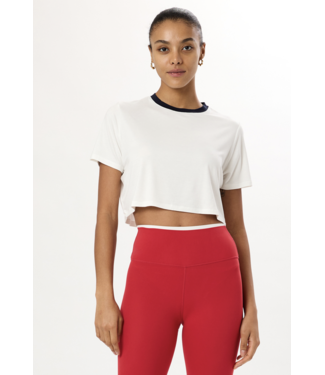 Splits59 DJUNA CROP RINGER- WHITE/INDIGO