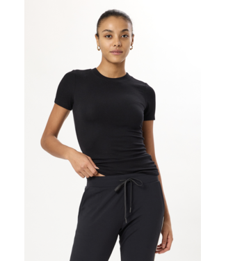 Splits59 LOUISE RIB SHORT SLEEVE- Black