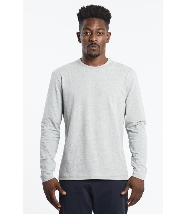 Go-to Tee Long Sleeve- HEATHER SILVER SPOON