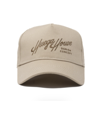 Huega House Retro Script- Khaki Brown Vintage Hat