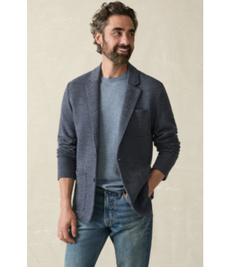 Faherty Brand inlet knit blazer- deep navy melange