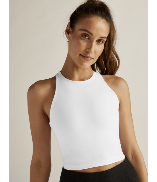 Spacedye Refocused Cropped Tank- Cloud White