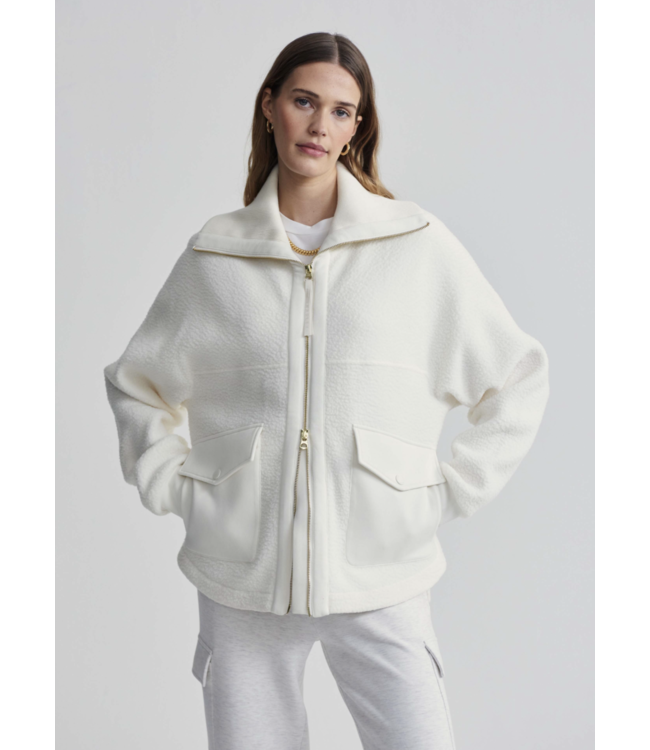 Eleanor Patch Pocket Fleece- Egret