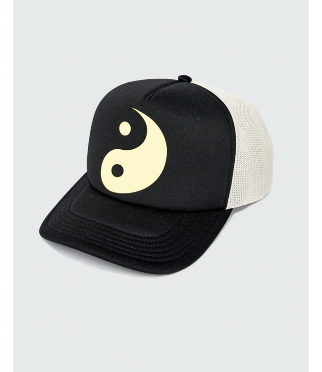 Yin Yang Trucker Hat- Black/White