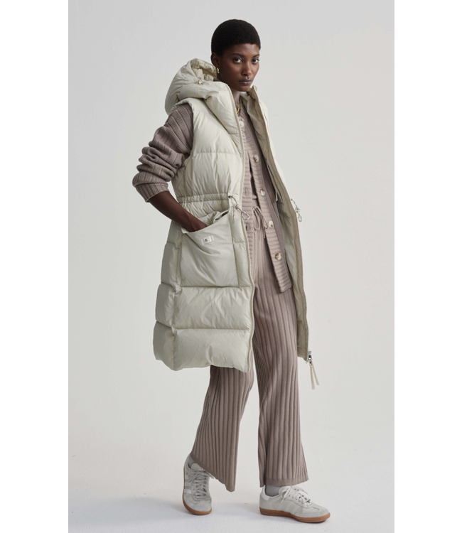 Varley Irving Long Down Gilet Bone White Twin Lion