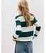 Beefy Stripe Cotton Pullover- Rainforest Rugby