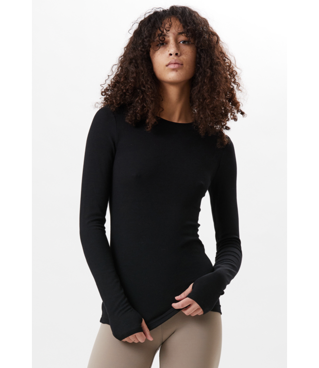 Louise Rib Long Sleeve- Black