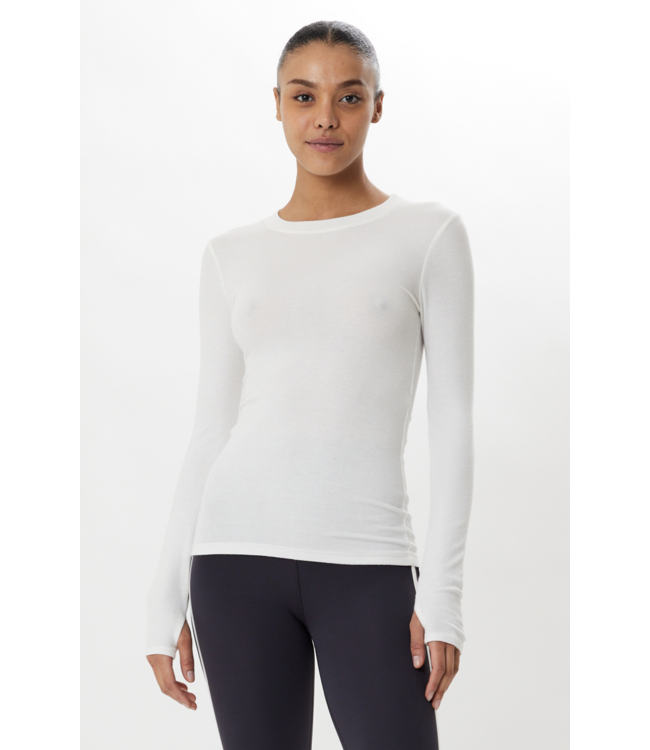 Louise Rib Long Sleeve- White