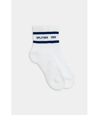 Splits59 Logo Stripe Quarter Socks- White/Indigo