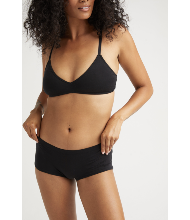 Stretch Lyocell Boyshort- Black