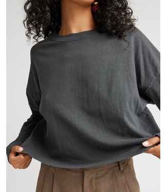 Richer Poorer Relaxed Crop Long Sleeve Tee- Stretch Limo