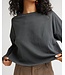 Relaxed Crop Long Sleeve Tee- Stretch Limo