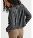 Relaxed Crop Long Sleeve Tee- Stretch Limo