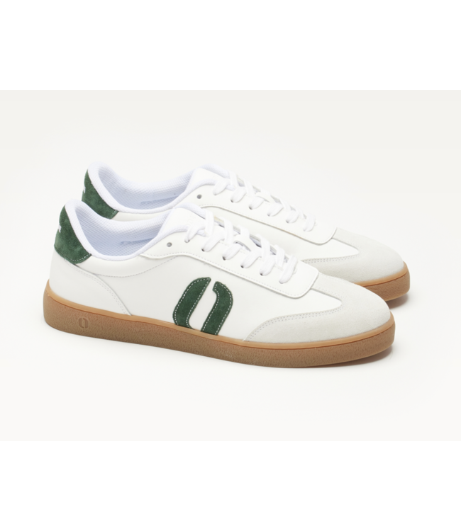 Lucia Low Sneaker- White Forest Green