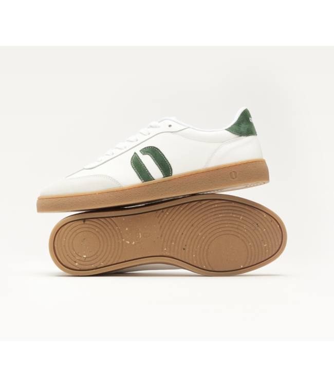 Lucia Low Sneaker- White Forest Green