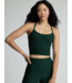 Spacedye Slim Racerback Cropped Tank- Dark Spruce Green Heather