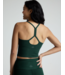Spacedye Slim Racerback Cropped Tank- Dark Spruce Green Heather