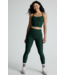Spacedye Slim Racerback Cropped Tank- Dark Spruce Green Heather
