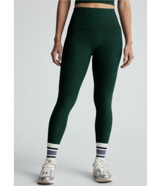 Beyond Yoga Spacedye Caught In The Midi High Waisted Legging- Dark Spruce Green Heather
