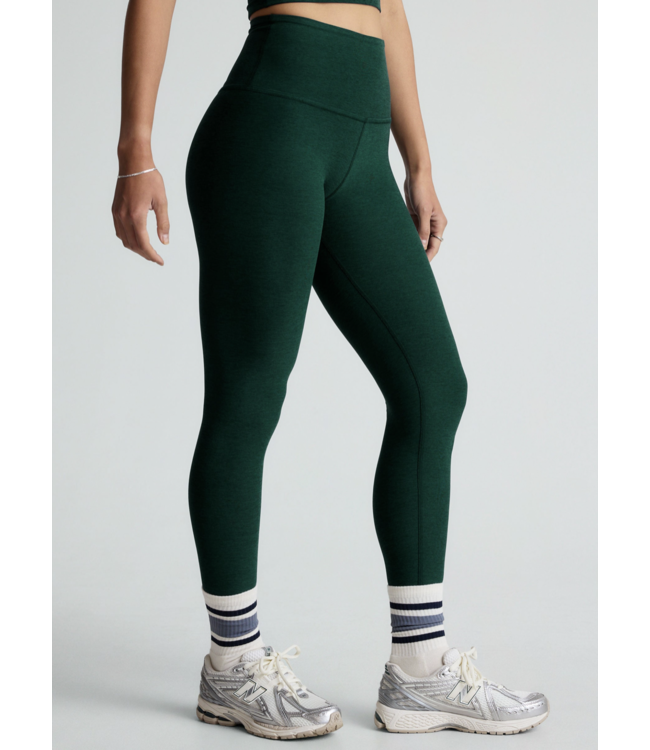 Spacedye Caught In The Midi High Waisted Legging- Dark Spruce Green Heather