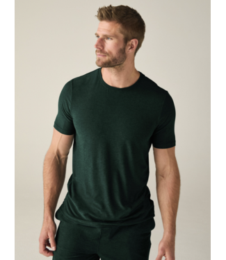 Beyond Yoga Always Beyond Crew Tee 2.0- Dark Spruce Green Heather