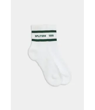 Splits59 Logo Stripe Quarter Socks- White/Military