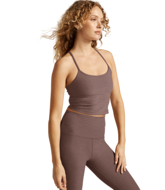 Beyond Yoga Spacedye Slim Racerback Cropped Tank- Rose Brush Heather