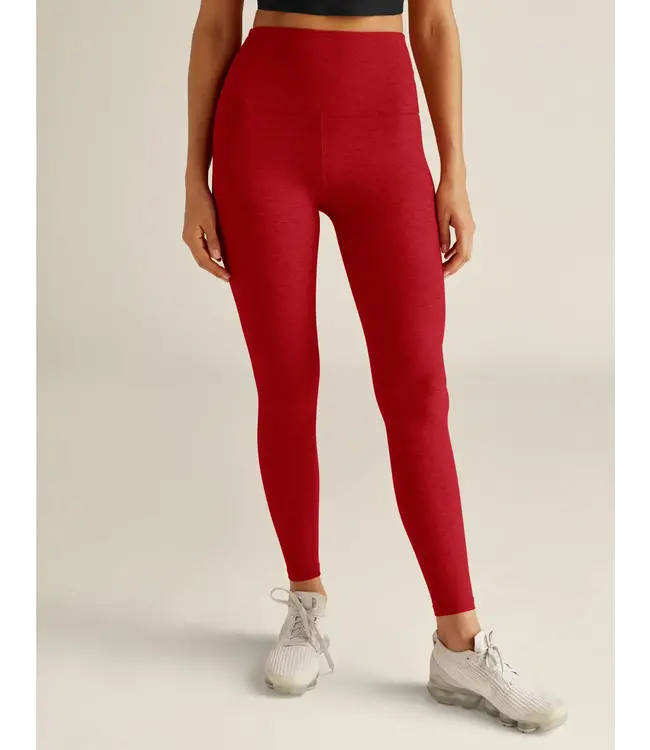 Spacedye Caught In The Midi HW Legging-Ruby Red Heather