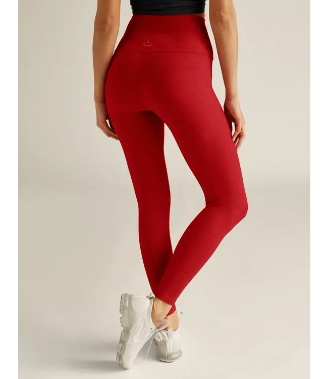 Spacedye Caught In The Midi HW Legging-Ruby Red Heather