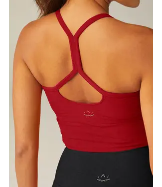 Beyond Yoga Spacedye Slim Racerback Cropped Tank- Ruby Red Heather