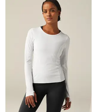 Beyond Yoga Powerbeyond Lite Airshield Long Sleeve Top- Lunar White