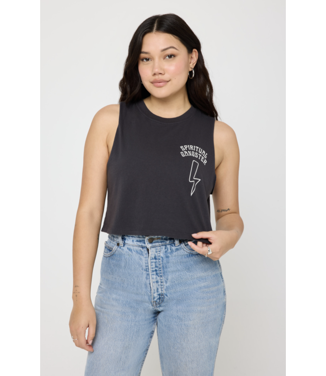SG Bolt Callie Crop Tank- Vintage Black