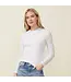 Supimafine Rib Long Sleeve Crew- White