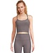 Spacedye Slim Racerback Cropped Tank- Soft Umber Heather