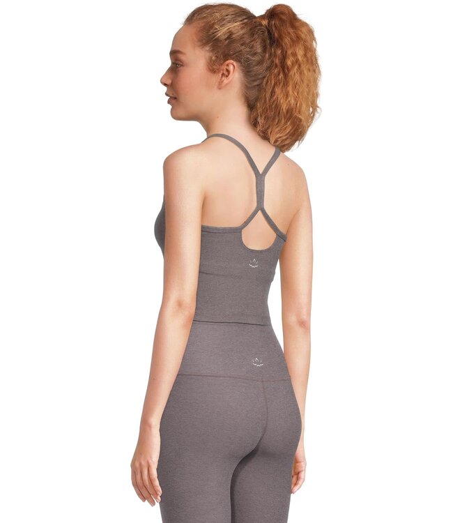 Spacedye Slim Racerback Cropped Tank- Soft Umber Heather