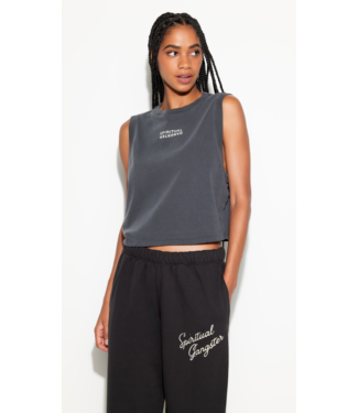 Spiritual Gangster SG Logo Doheny Crop Tank- Ash