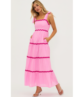 Beach Riot Charlotte Dress- Sweet Berry Wave Pink