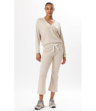 Splits59 Brooks Cropped Fleece Flare- Heather Oatmeal