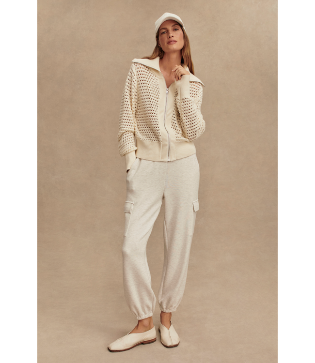 Eloise Full Zip Knit- Egret