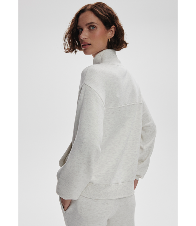 Celeste Button Through Sweat- Ivory Marl