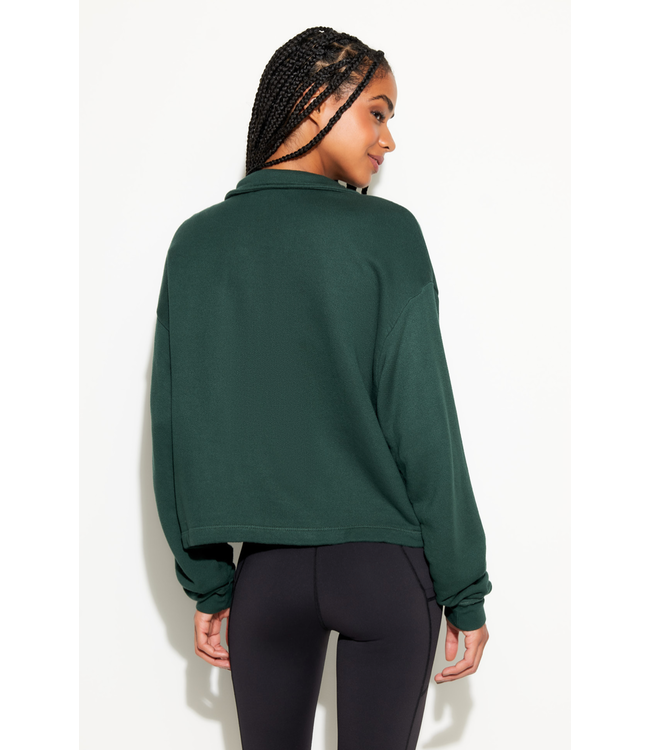 Nichols Henley Sweatshirt- Retro Green