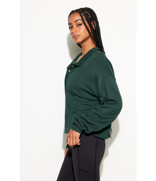 Nichols Henley Sweatshirt- Retro Green